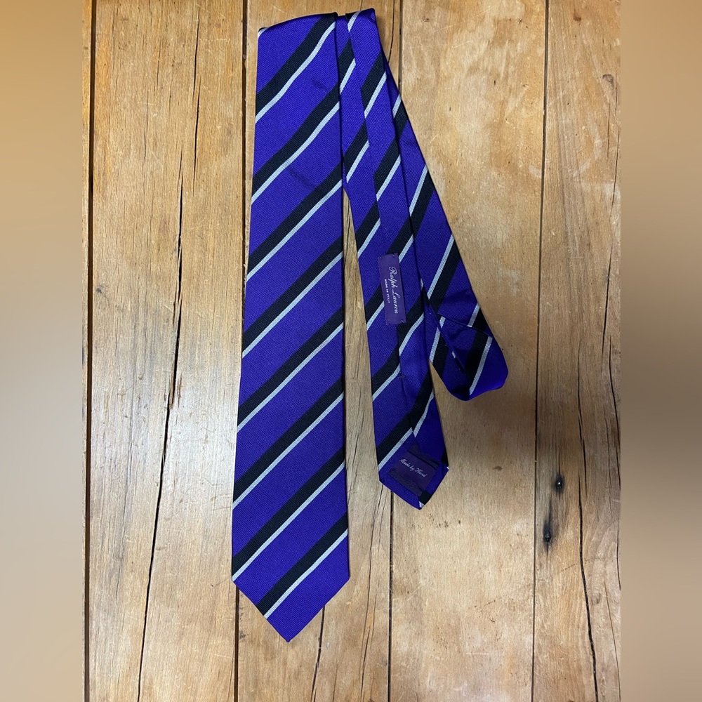 Ralph Lauren Purple Label Striped Silk Tie